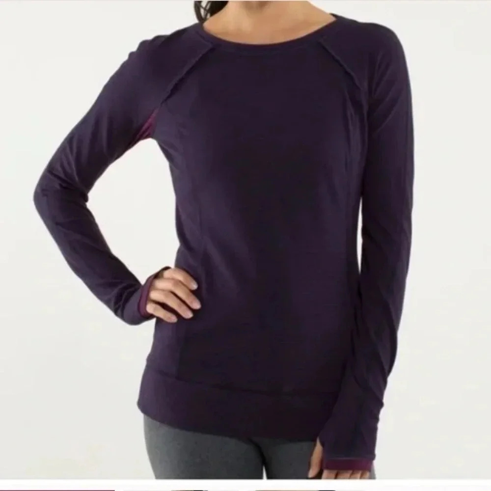 Lululemon Full Tilt Long Sleeve Hyper Stripe Top Sz M
